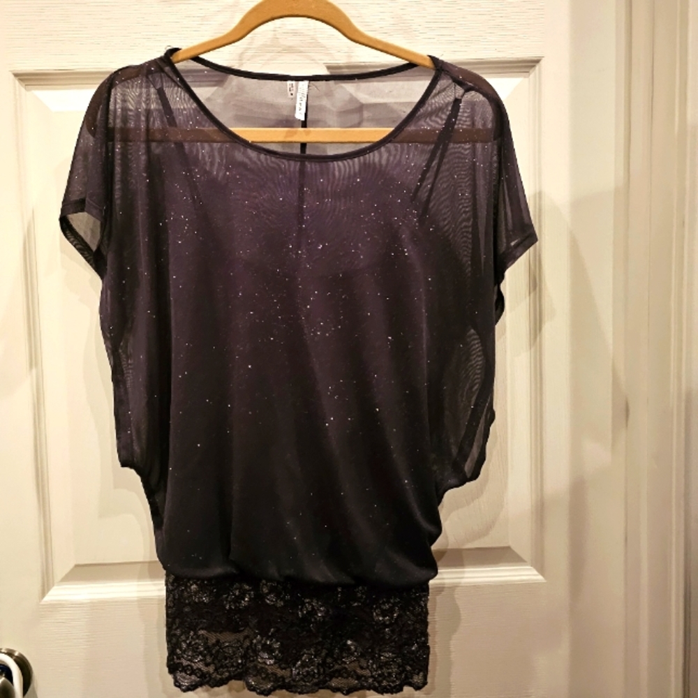Purple Shimmey/Sparkle Top with Cami